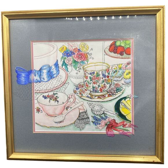 Unbranded Other - Talley art Tiley's tea treasures framed art wall hanging